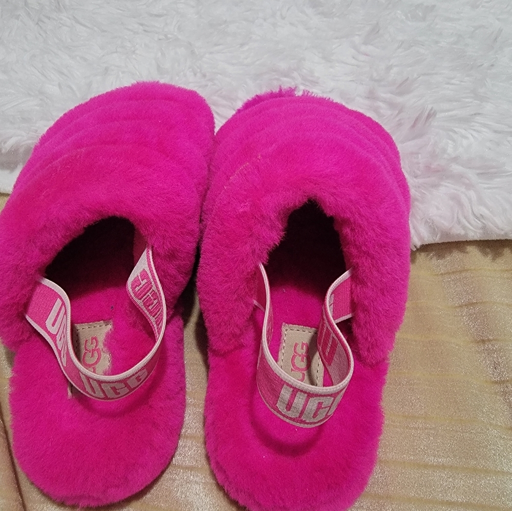 ugg kids' fluff slide slipper